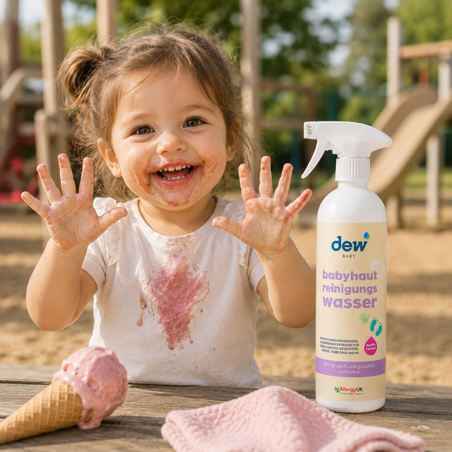 Keine Feuchttücher mehr.DEW Babyhaut Reinigungswasser